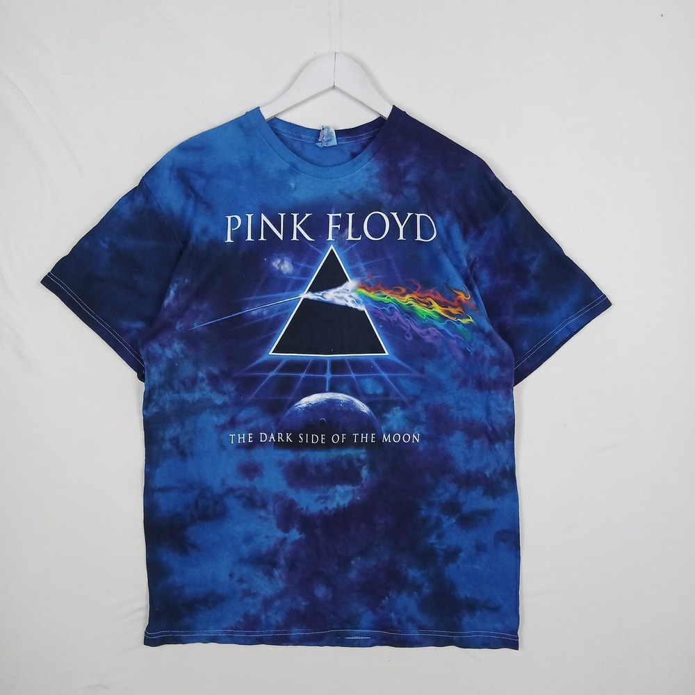 Delta Pro Weight Pink Floyd Dark Side of the Moon Tie Dye Graphic T-Shirt Blue